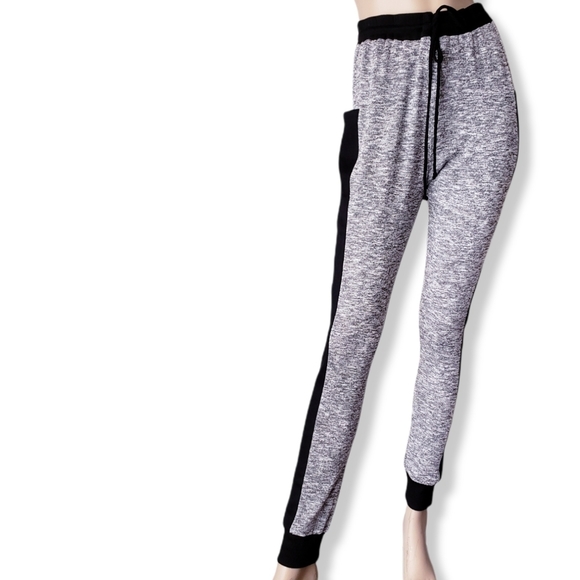 Freeloader Gray Marled Long Sweatpant Joggers W/ Black Contrast Side Stripes - Picture 8 of 8